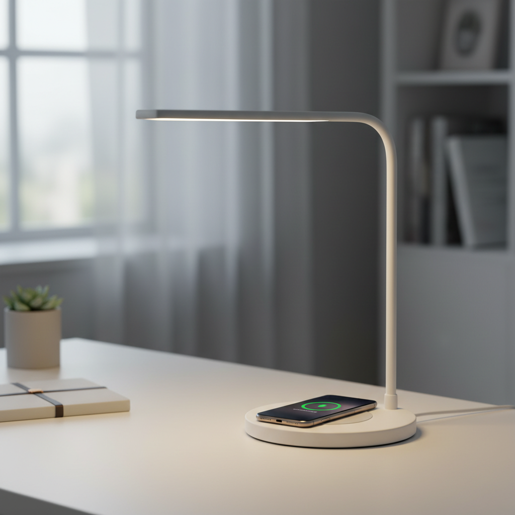 Smart LED Desk Lamp with Wireless Charging